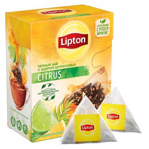 Чай черный Lipton Citrus в пирамидках 20 шт